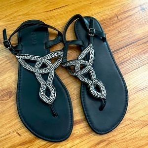 Black and silver Torrid sandals - size 10.5 WW